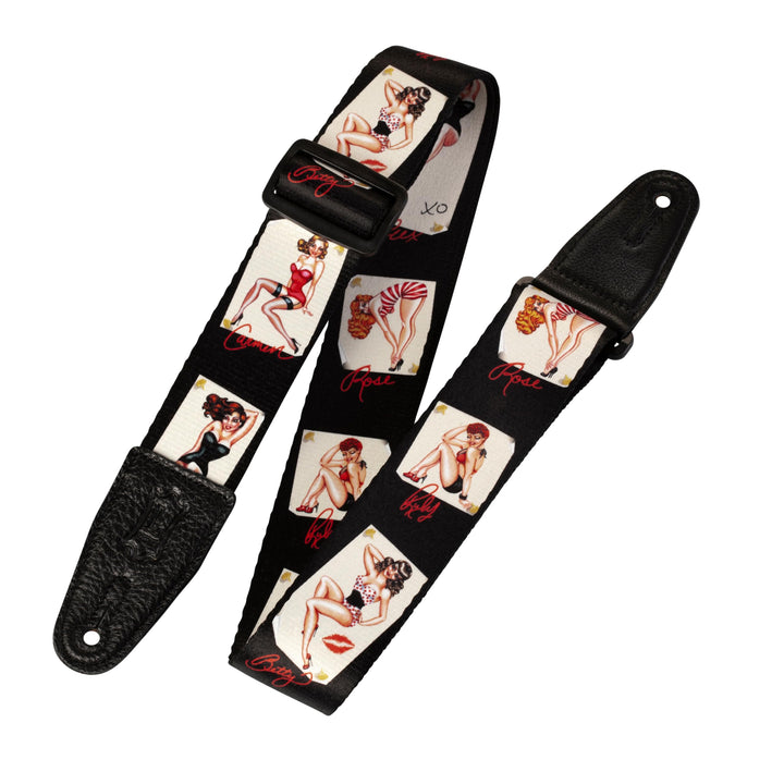Levy's Leathers MPS2-072 2" Sonic Art Series Polyester Guitar Strap, Pin-Up Design, Mps2-072