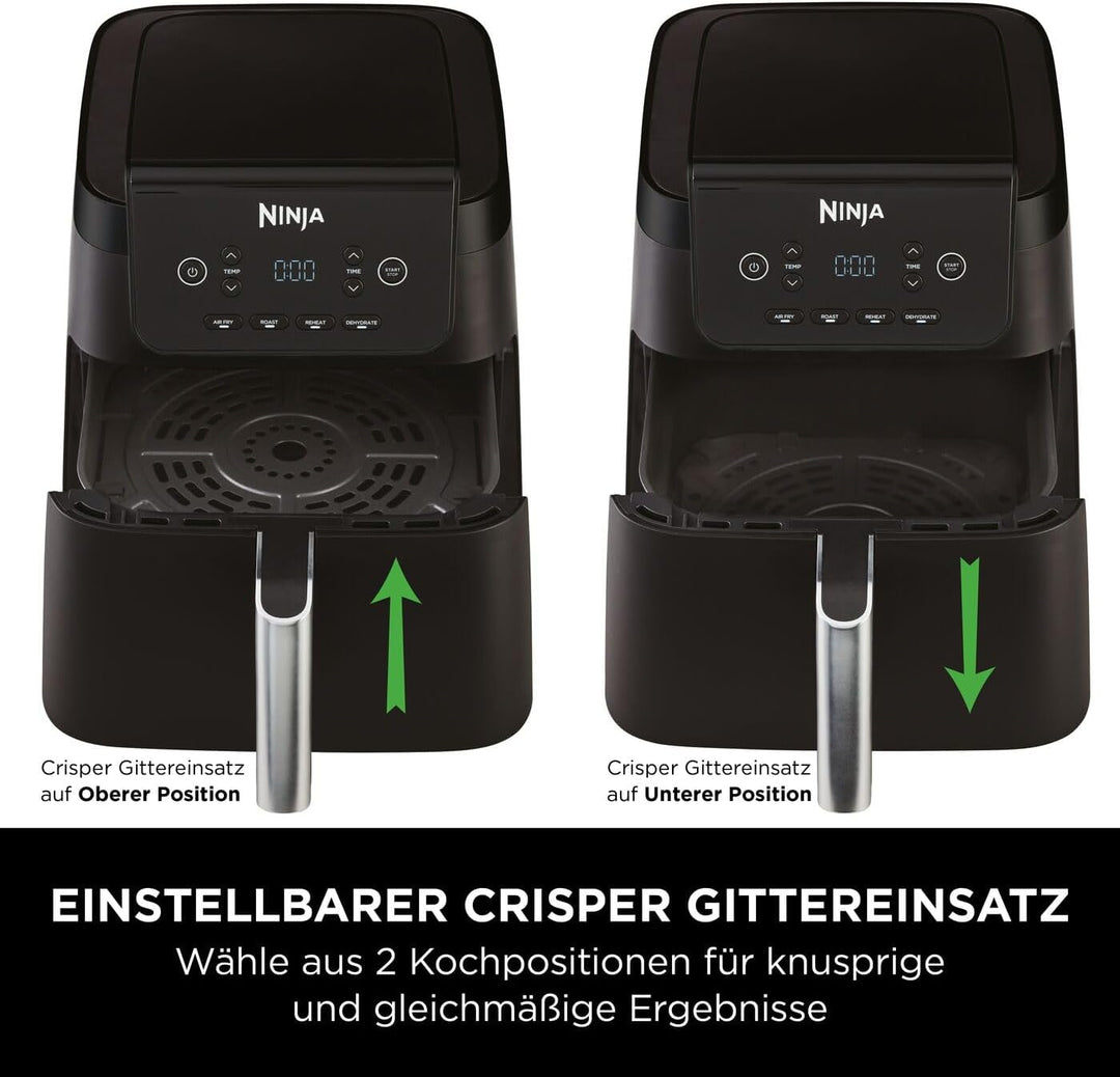 Ninja Heissluftfritteuse, 6,2 l, ohne Öl, grosse quadratische Schublade, Braten, Heissluftfrittieren