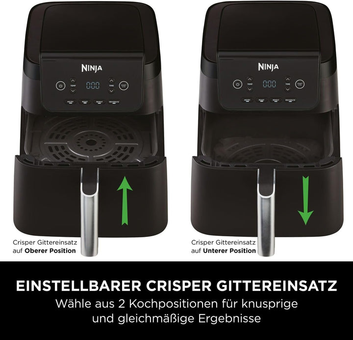 Ninja Heissluftfritteuse, 6,2 l, ohne Öl, grosse quadratische Schublade, Braten, Heissluftfrittieren