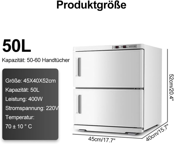 50L Handtuchwärmer Kompressen Towel Handtuch Wärmer,Handtuch Hot Cabinet mit UV-Lampe Platz für 50 b