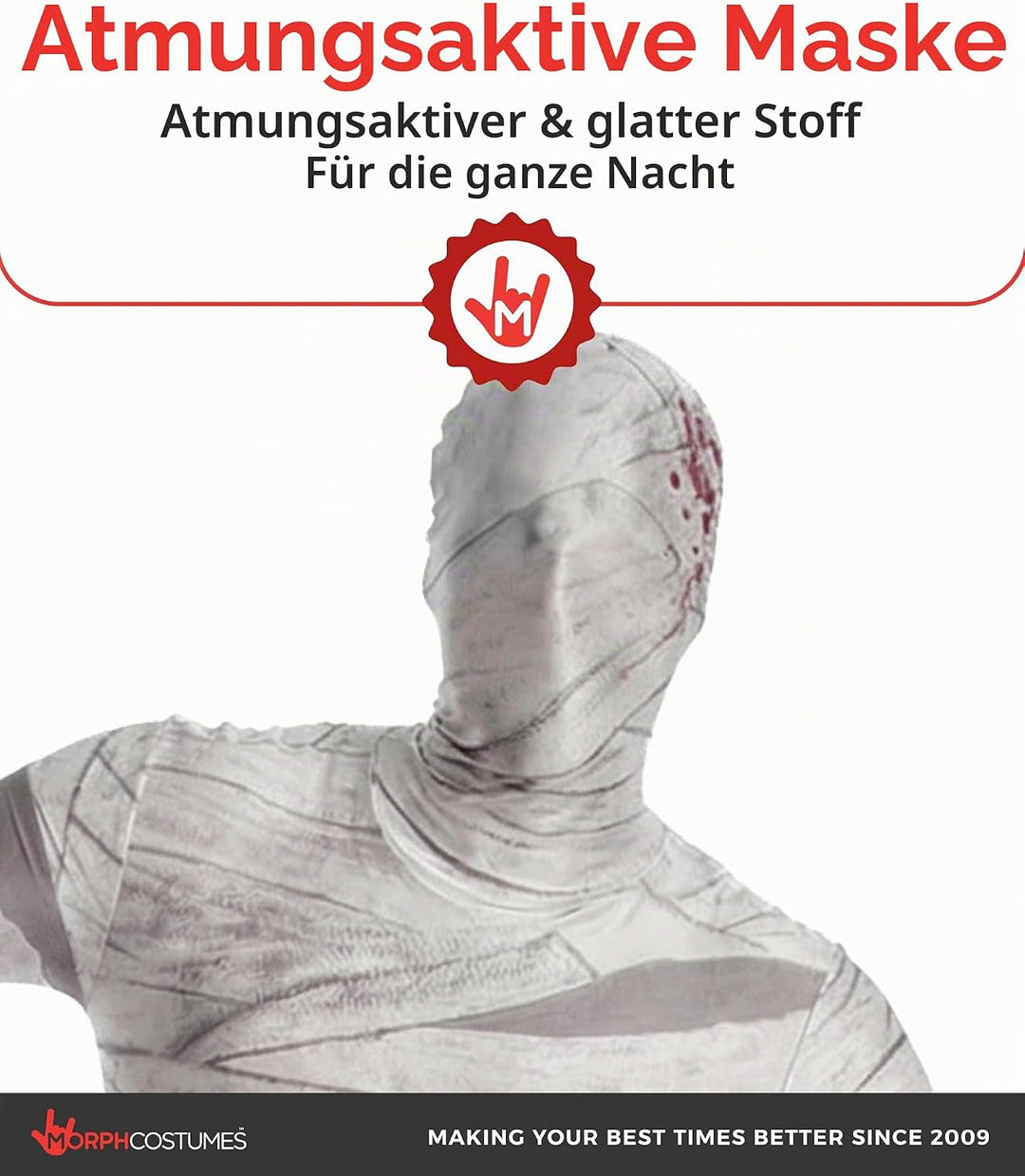 Morphsuits Offizielles Mumie Kostüm für Erwachsene, Halloween und Karneval Ganzkörperanzug - L (163c