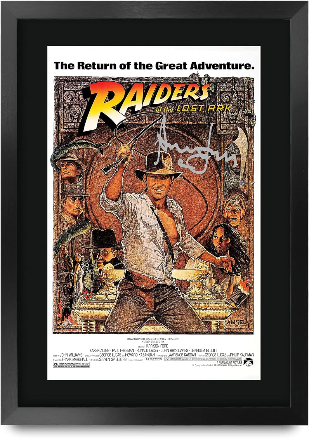 HWC Trading Indiana Jones Raiders Of The Lost Ark A3 Gerahmte Signiert Gedruckt Autogramme Bild Druc