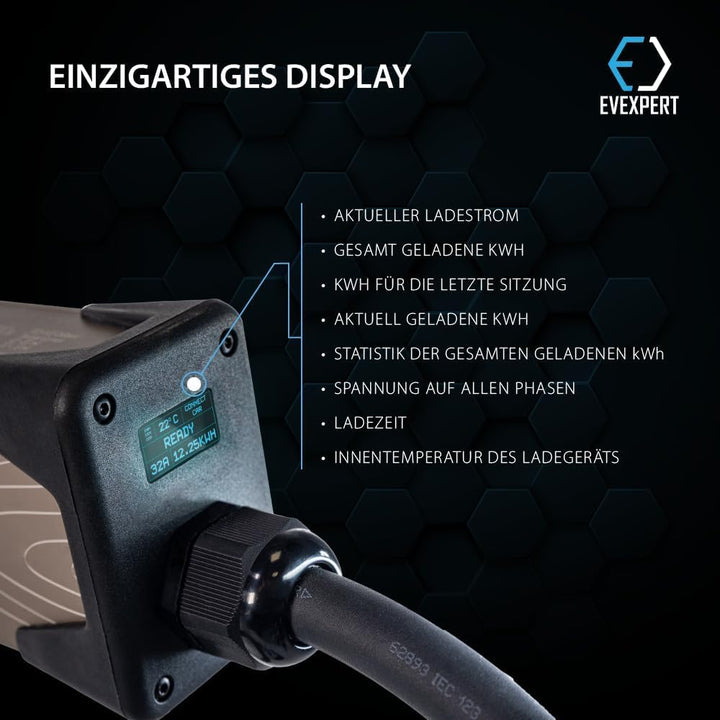 Typ 2 Ladekabel Schuko, Eveline Max I/II, 3,7-22kW Smart EV Ladegerät und Mobile Ladestation für Ele