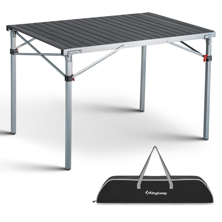 KingCamp Campingtisch Klapptisch Gartentisch Leichtgewicht für 4-6 Personen Silber Schwarz