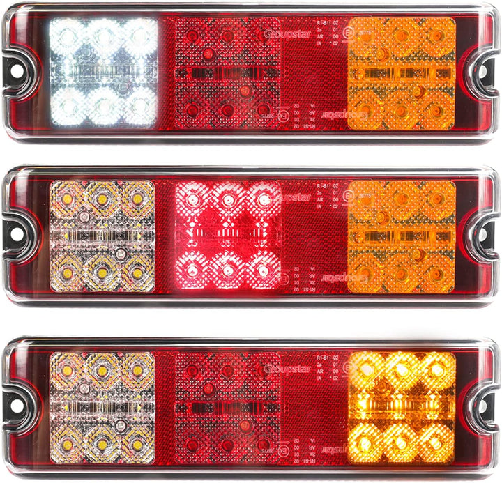 Yuanjoy 2 Pack 12v 24v LED Rückleuchten für Anhänger - mit Blinker, Positionslicht, Bremslicht, Rück