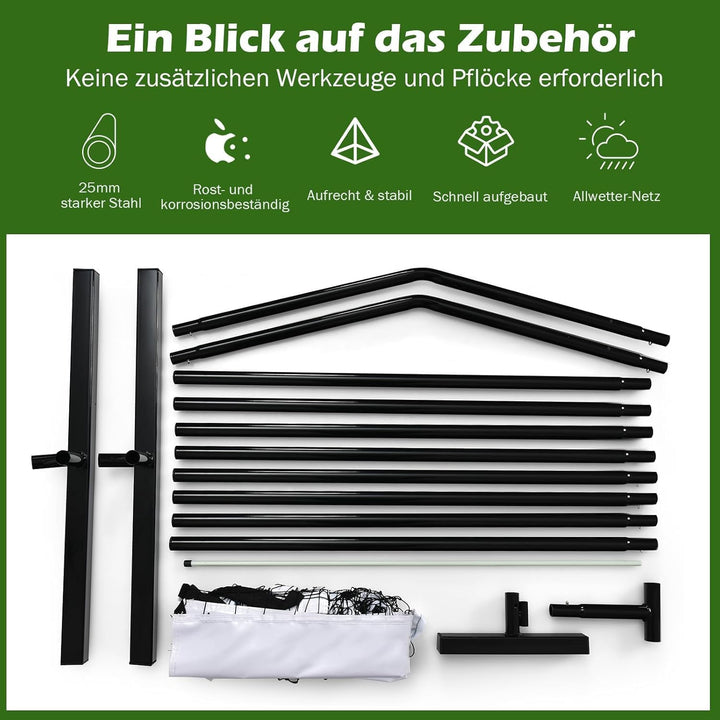FANTASK 670 x 92cm tragbares Tennisnetz, Pickleball-Netz in offizieller Grösse mit Metallrahmen &amp; Tr