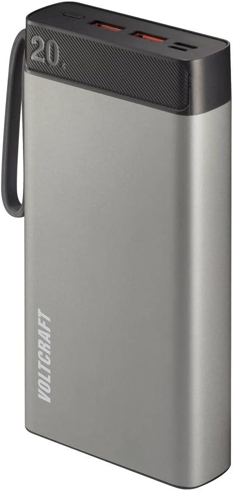 VOLTCRAFT PB-20-PD3.0 Powerbank 20000 mAh USB PD 3.0 LiPo Grau-Schwarz Statusanzeige