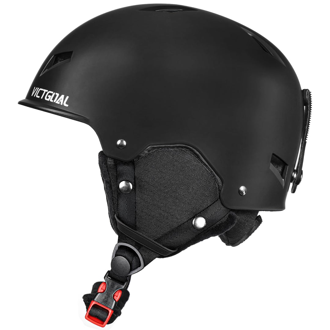 Victgoal Skihelm Herren Damen mit Warme Flusen-Ohrpolster, Gute Belüftung Sicherheits Snowboard Helm