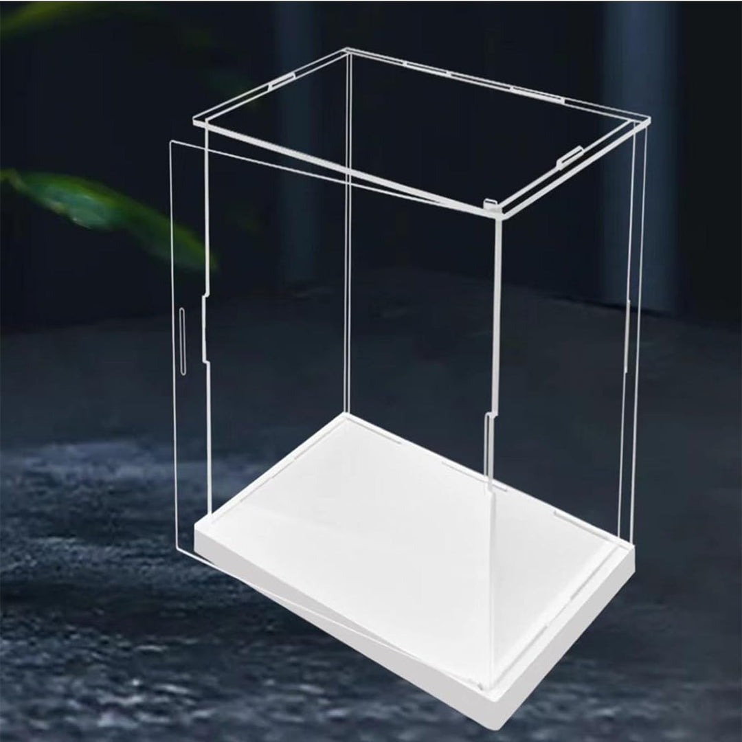 Öffne klare Acryl-Vitrine-Assemble Countertop Box mit weisser Basis, Staubschutz für Action Figuren