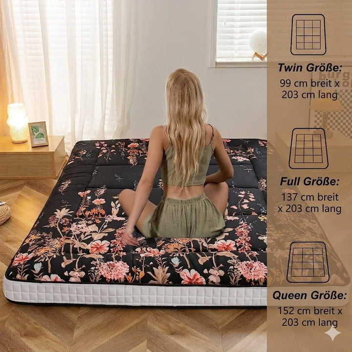 MAXYOYO Futon Matratze, Gepolstert Japanische Bodenmatratze Gesteppte Bett Matratze Topper, Extra Di