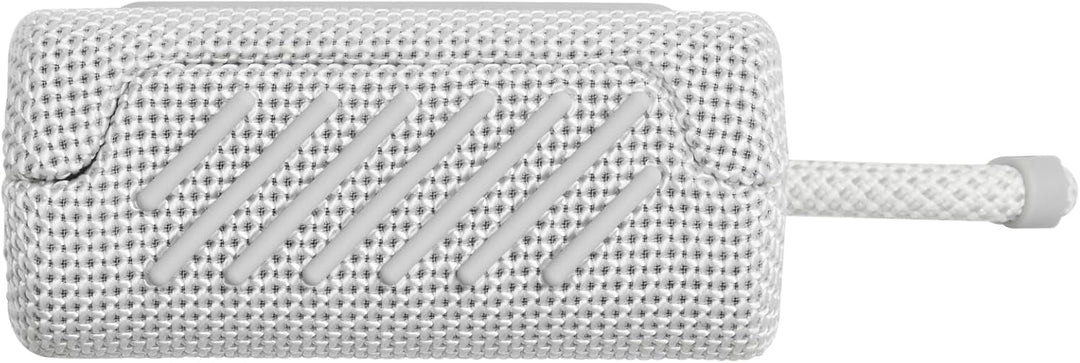 JBL GO 3 kleine Bluetooth Box in Weiss – Wasserfester, tragbarer Lautsprecher für unterwegs – Bis zu