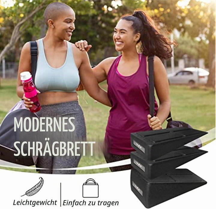 Yes4All Schrägbrett & Wadendehner aus Stahl/Holz, Verstellbarer und tragbarer Slant Board, Trainings