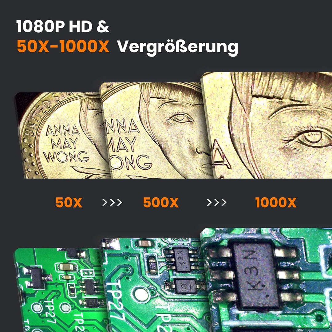 Matatastudio M2C Wireless Digitalmikroskop 50X-1000X Vergrösserung WiFi-Handheld-Mikroskop 1080P HD