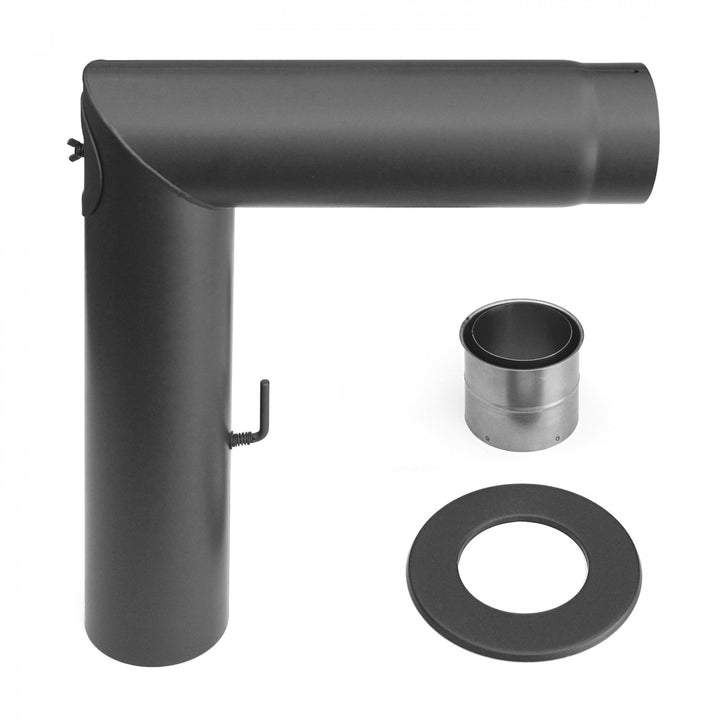 raik Rauchrohr/Ofenrohr-Set 120 mm Durchmesser inkl. Rohrbogen 90° 2-teilig Wandrosette Doppelwandfu