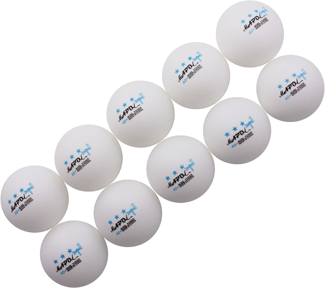 MAPOL Tischtennisbälle, 3 Sterne, Weiss, 100 Stück