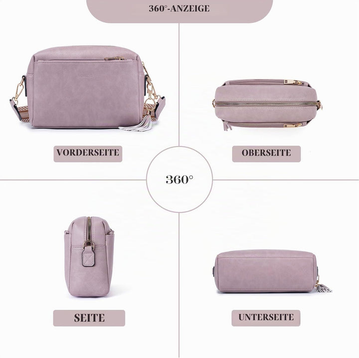 Roulens Damen Handy Umhängetasche,Veganem Leder Crossbody Schultertasche,Breiter Riemen Abendtasche