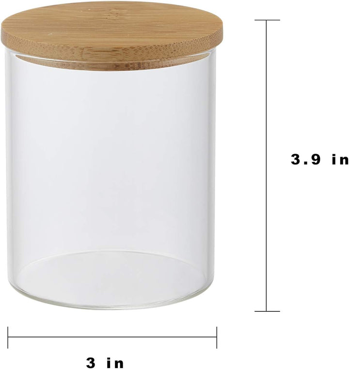 YININE Glas Qtip Halter Badezimmer-Gläser mit Schminktablett, Apotheker-Gläser Badezimmer-Behälter Q