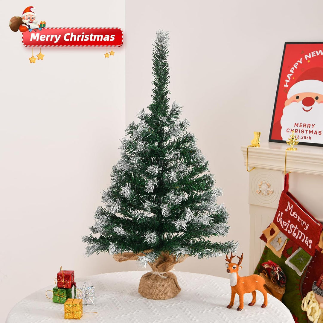 LEADZM Mini Weihnachtsbaum, künstlicher Weihnachtsbaum mini 60 cm - klein künstlich geschmückt für W