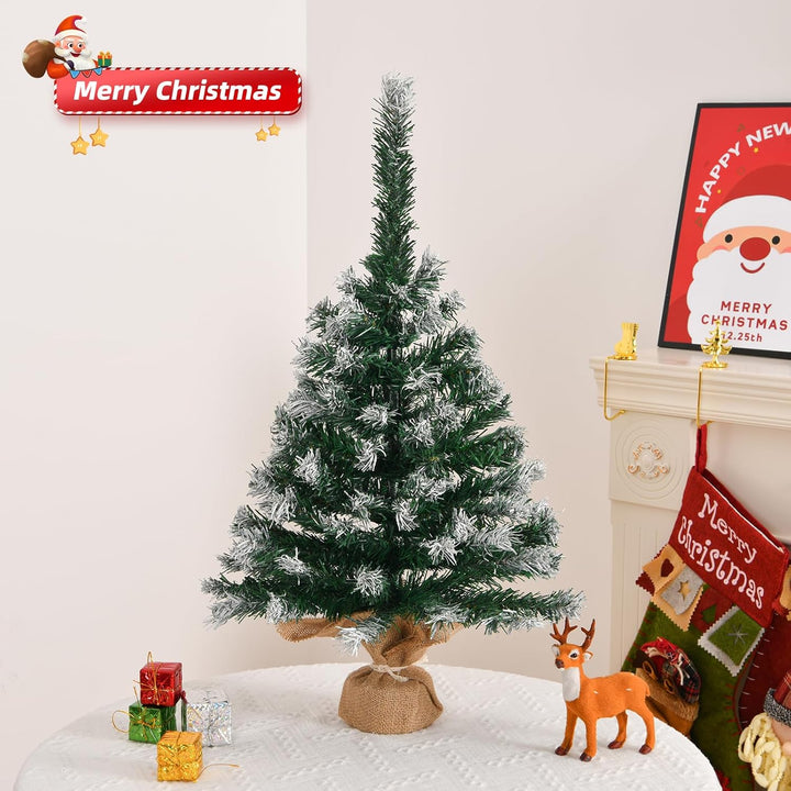 LEADZM Mini Weihnachtsbaum, künstlicher Weihnachtsbaum mini 60 cm - klein künstlich geschmückt für W