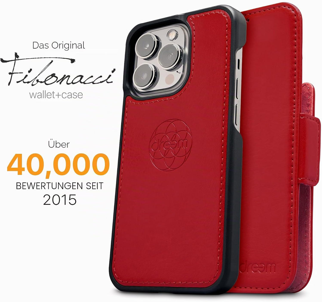 Dreem Fibonacci iPhone 14 Pro Max Brieftaschen-Etui / 2-in-1 stossfestes Etui und abnehmbares Folio
