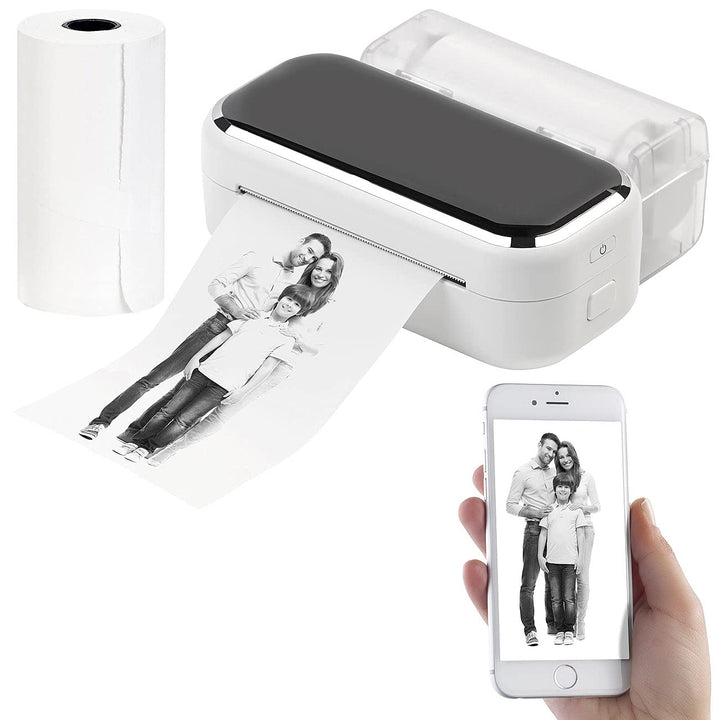 Callstel Fotodrucker: Mobiler XL Akku-Foto-Thermodrucker, Android, iOS, Bluetooth, App, 80mm (Handyd