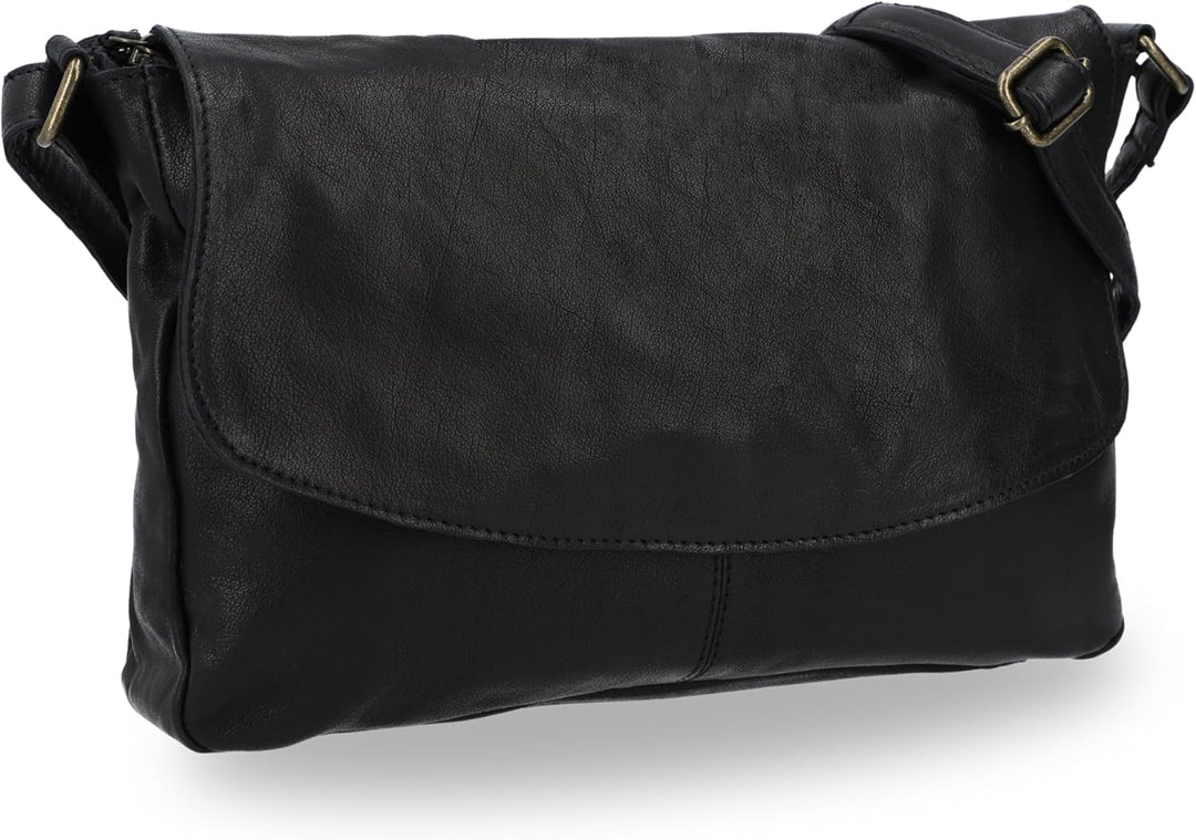 Gusti Handtasche Leder - Maisie Damen Handtasche Schultertasche Umhängetasche Ledertasche klein Schw