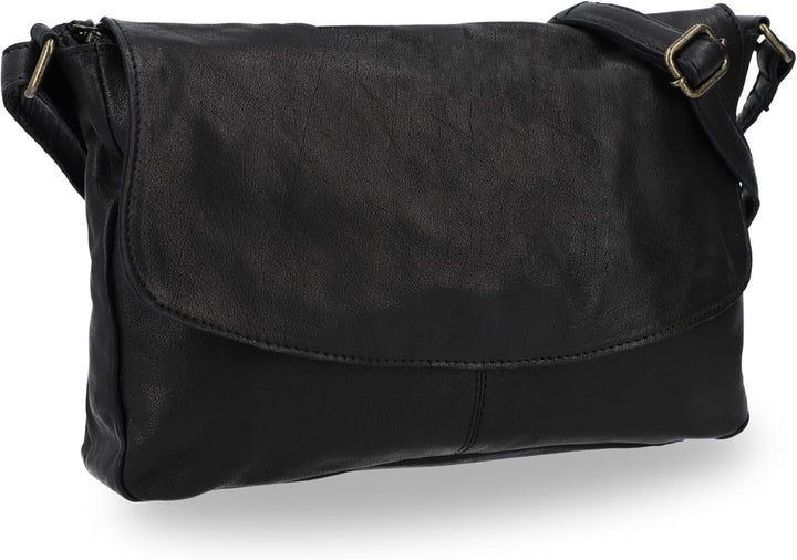 Gusti Handtasche Leder - Maisie Damen Handtasche Schultertasche Umhängetasche Ledertasche klein Schw