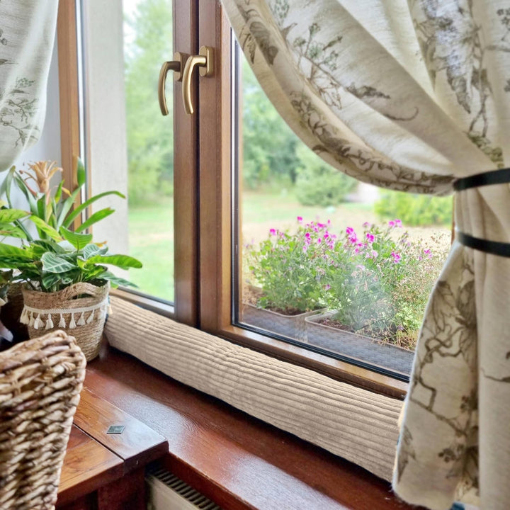 4L Textil Zugluftstopper Cord Durchzugstopper Windstopper für Türen und Fenster Luftzugstopper für T