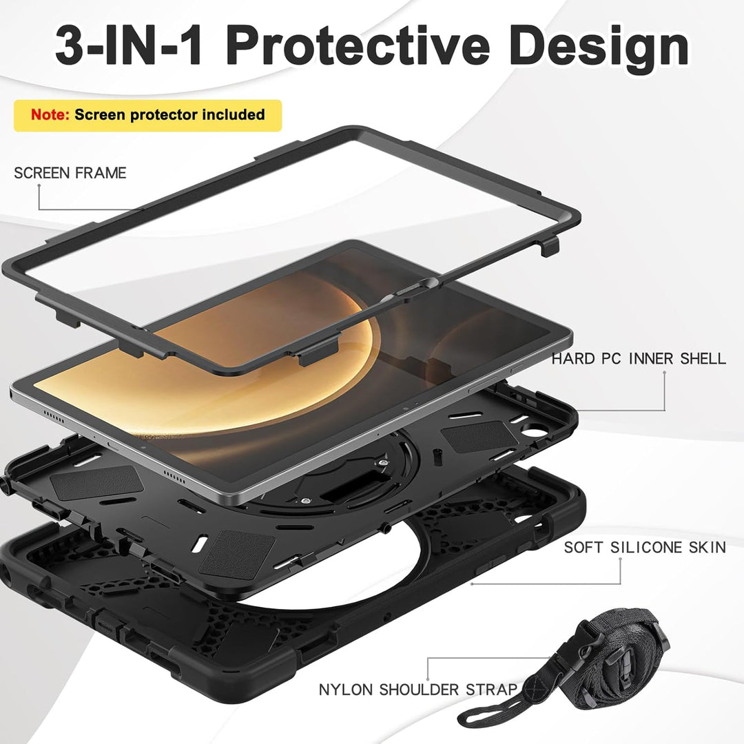 BRAECN für Galaxy Tab A9+ Hülle - Samsung Tablet A9 Plus 11" 2023 Schwarz | Stossfeste Schutzhülle m