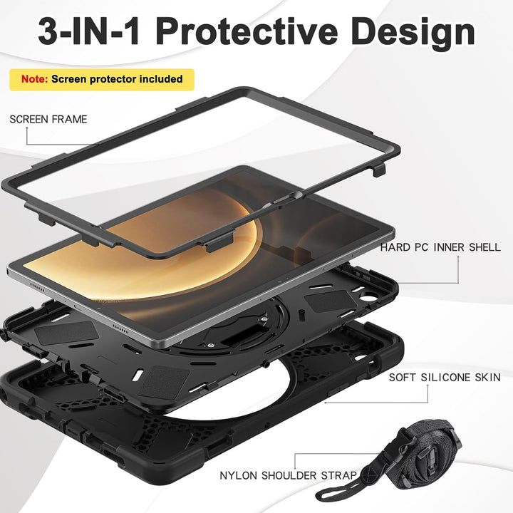 BRAECN für Galaxy Tab A9+ Hülle - Samsung Tablet A9 Plus 11" 2023 Schwarz | Stossfeste Schutzhülle m