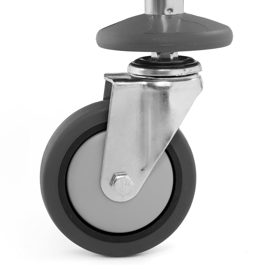 TECHNICA Servierwagen Edelstahl 2 Etagen mit Rollen & Bremse ohne Griffe 860x540x810mm Rollwagen Küc