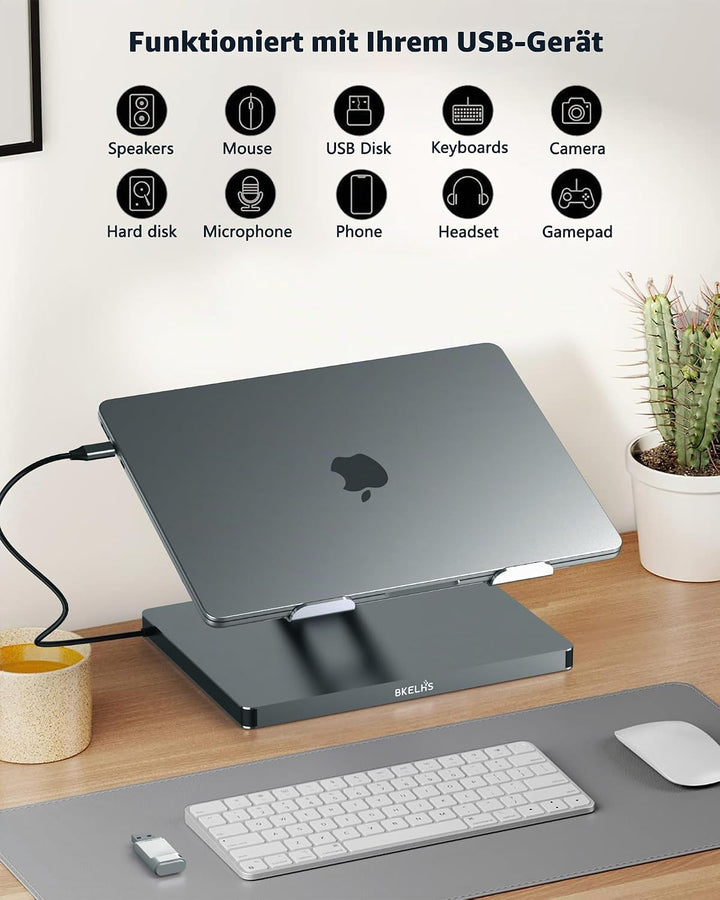USB C Hub Stand for MacBook Pro, 10 in 1 Adapter for MacBook Air Docking Station with 4K 60Hz HDMI,