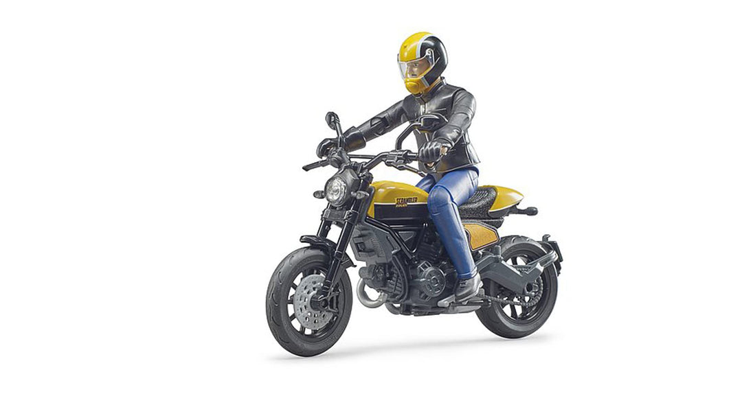 bruder 63053 - Scrambler Ducati Full Throttle, Motorrad und Fahrer - 1:16 Motorrad, Spielzeugfigur,