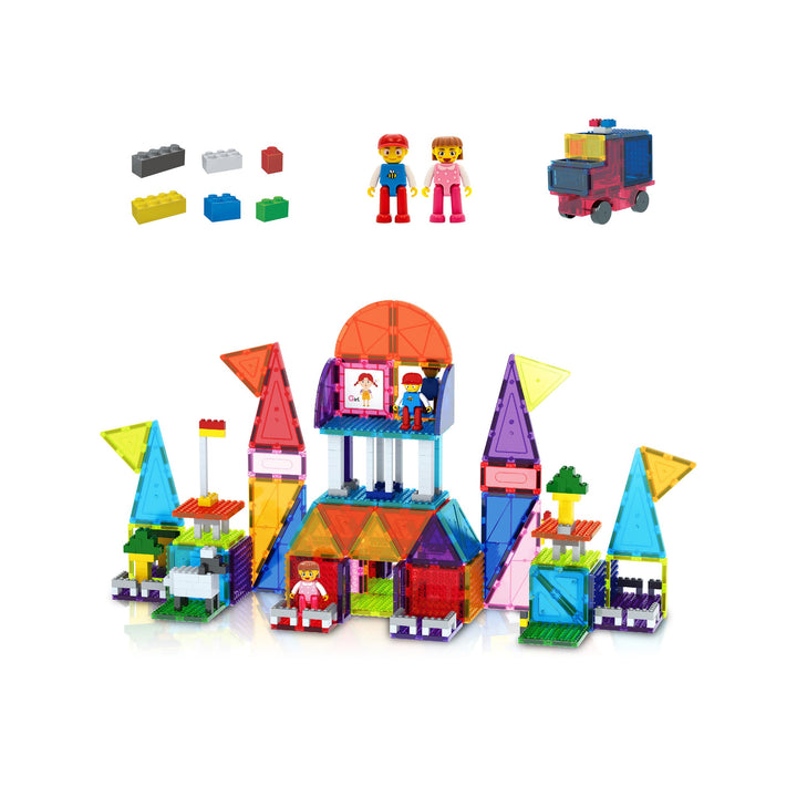 PicassoTiles Set mit 333 magnetischen 3D-Fliesen für Bauarbeiten, kreatives Spielzeug für Kinder ab