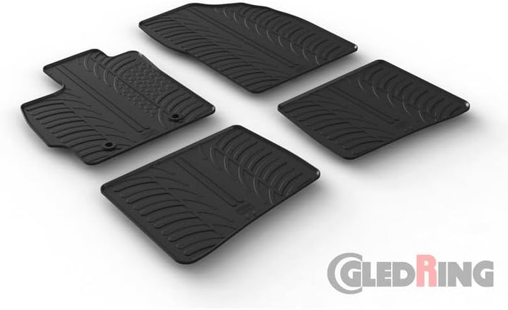 Gledring Satz Gummimatten kompatibel mit Toyota Prius III 2009-2012 (T Profil 4-teilig + Montage-cli