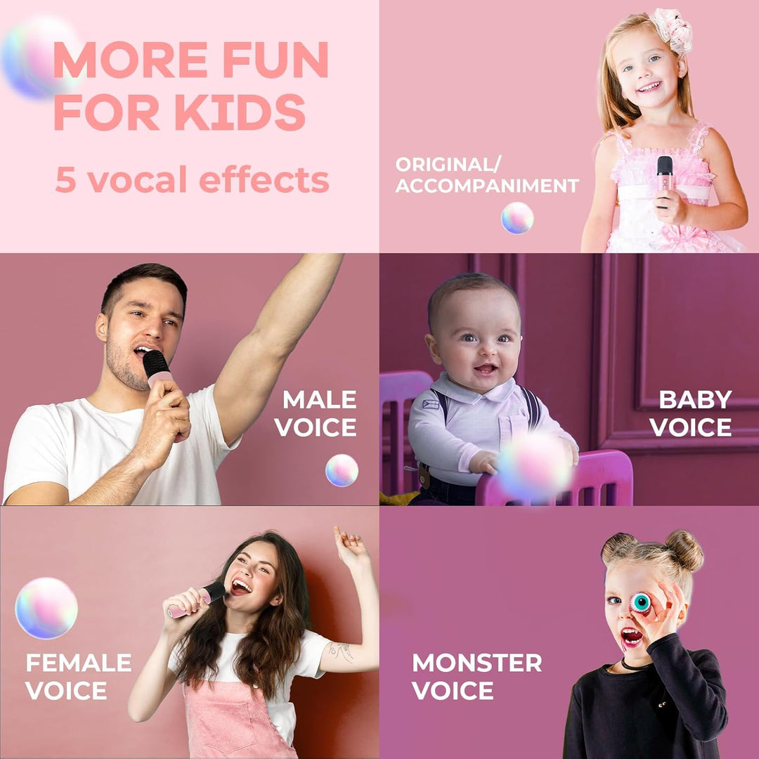YLL Mini Kinder Karaoke Maschine mit 2 Mikrofon, Karaoke Geschenke für Mädchen Alter 3 4 5 6 7 8 9 1