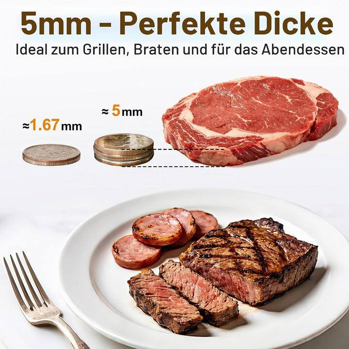 Goldtouch Edelstahl Fleischschneidemaschine,850W 220V Meat Slicer,150kg/h 3in1 Allesschneider,Scheib