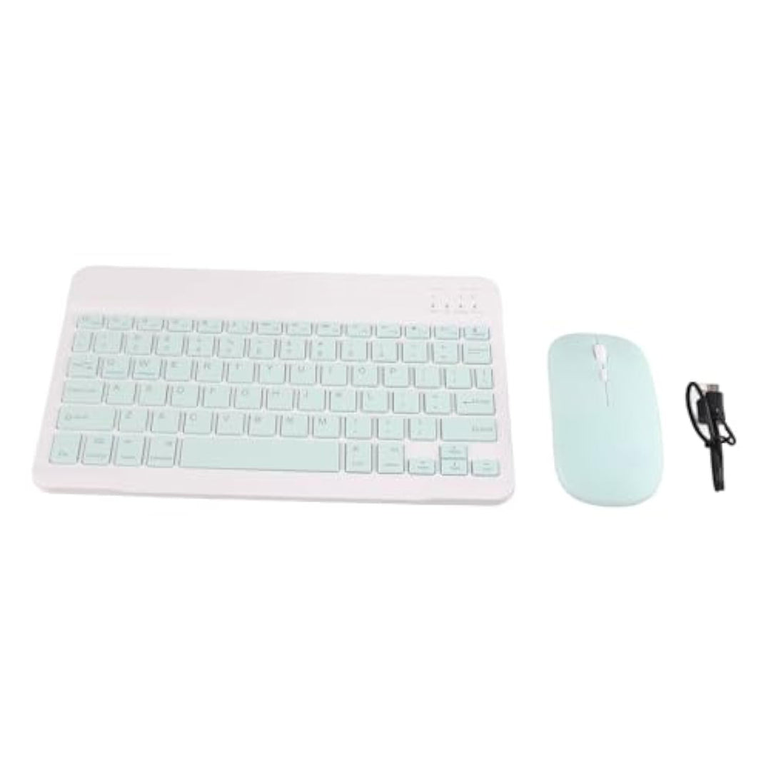 Kabellose Tastatur und Maus, 10 Zoll Bluetooth Tastatur Set, USB Aufladung, Ultradünne, Leise, Kabel