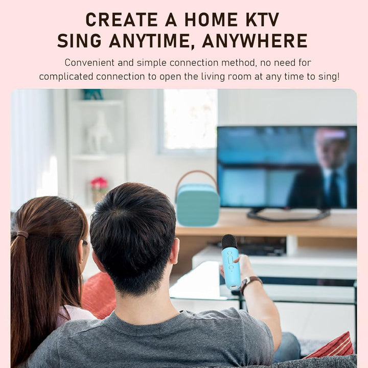 Bluetooth-Karaoke-Maschine für Erwachsene und Kinder, Tragbarer Stereo-Sound-Retro-Lautsprecher mit