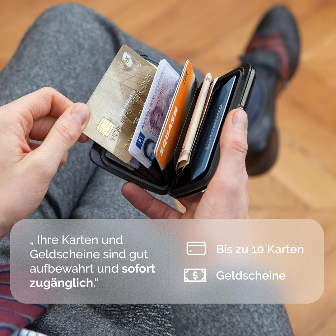 ÖGON Smart Wallets - Stockholm V2 Aluminium Geldbörse - Metallverschluss - RFID Blockierung Kartenet