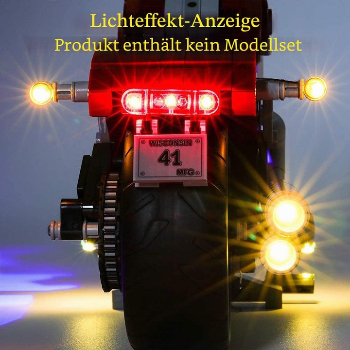GEAMENT Verbesserte Version LED-Licht-Set für Creator Expert Harley Davidson Fat Boy Kompatibel mit