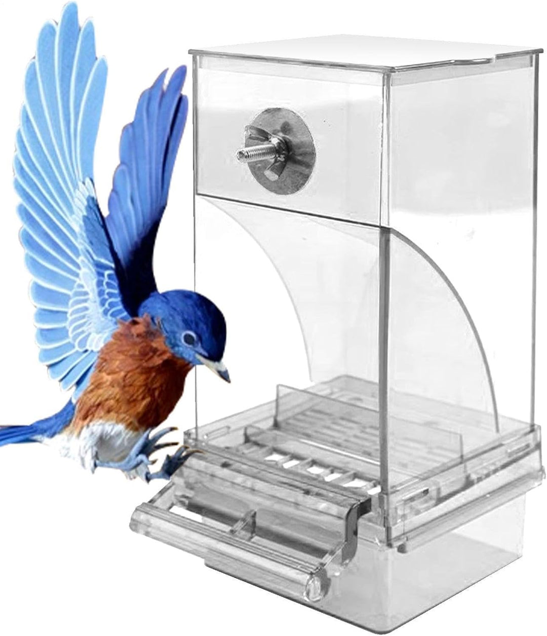 Vogelfutterspender Transparenter grosser Acryl-Futterbehälter | Automatischer Vogel-Futterbehälter F