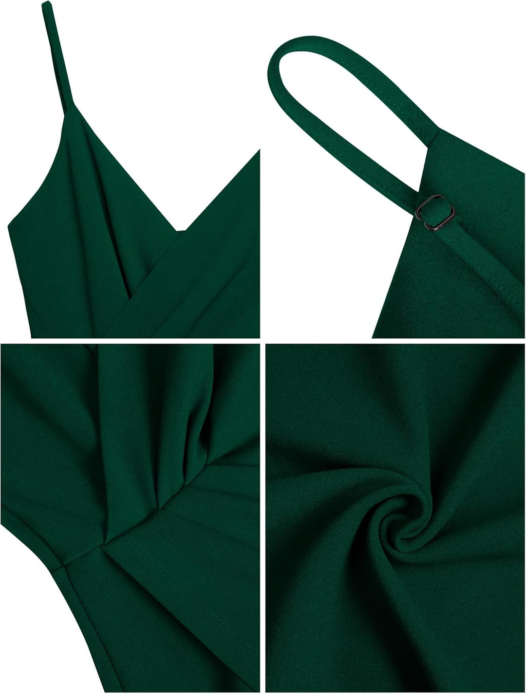 Missufe Damen Cocktailkleid Partykleid Wickelkleid Sommerkleid Midikleid Festliche Elegant Bodycon H