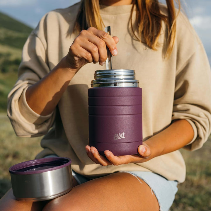 Esbit Thermobehälter Majoris für Essen - Warmhaltebehälter 600 ml in Aubergine - aus Edelstahl für w