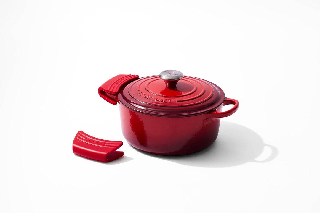 Le Creuset 2er-Set Griffschutz aus Silikon, Anpassungsfähig, Hitzebeständig bis 250°C, Kirschrot, 93