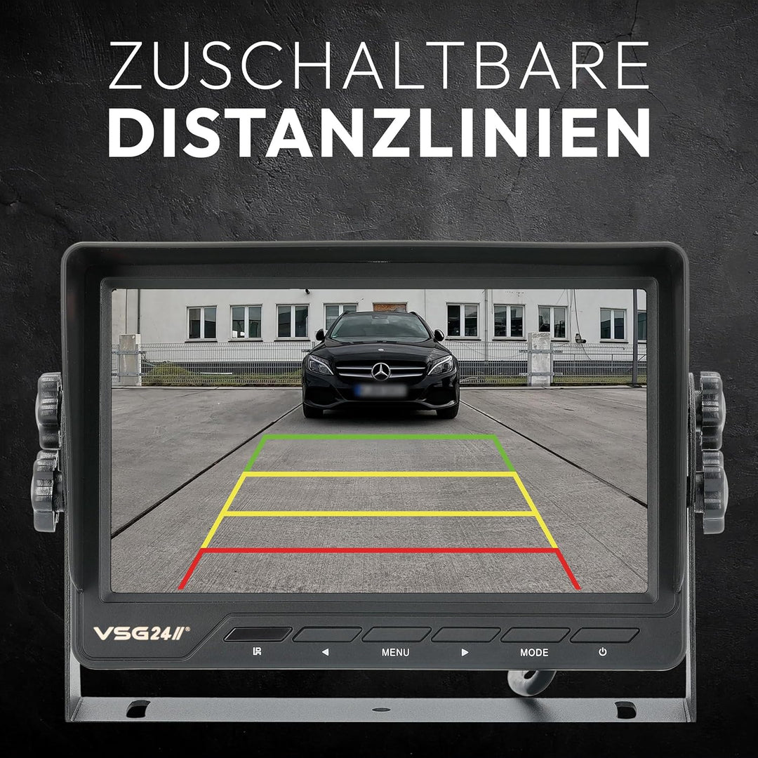 VSG24 13113 – 7“ Heavy Duty Transporter Rückfahrmonitor, Monitor inkl. Zubehör, e-Zulassung, TFT Dis