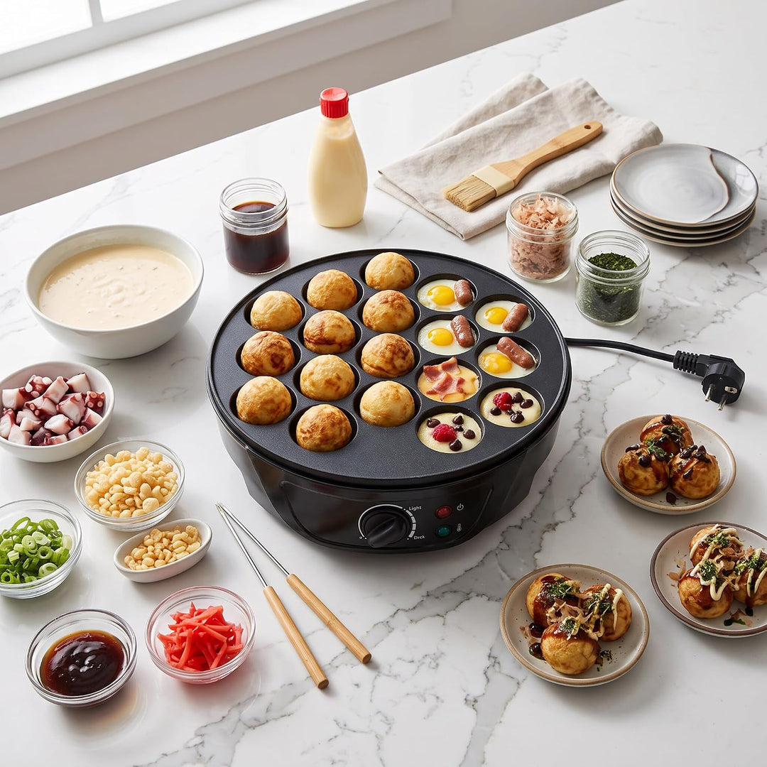 Elektrische Takoyaki-Maschine 18 Löcher Non-Stick Küchen Elektrische Maschine für die Herstellung Ja