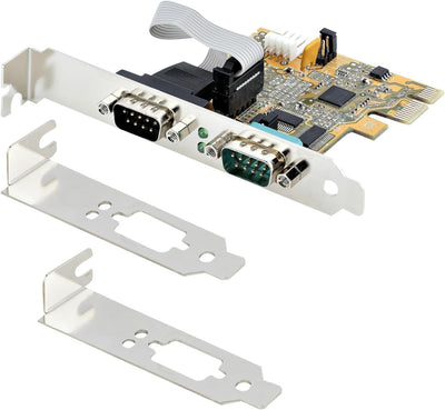 StarTech.com 2 Port PCI Express Serielle Schnittstellenkarte, PCIe auf RS232 (DB9) Karte, Serielle A