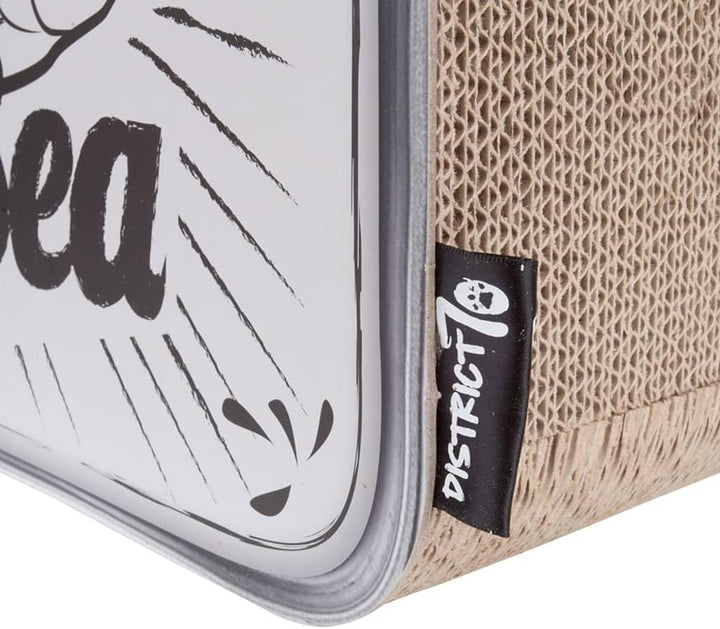 District 70 Sardine - Kratzmöbel für Katzen aus Wellpappe - 60 x 30 x 30 cm (Einheitsgrösse) - Weiss