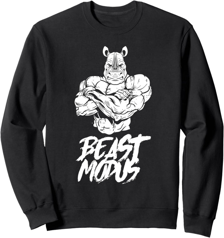 Beastmodus Nashorn Bodybuilding Gym Bodybuilder Geschenk Sweatshirt
